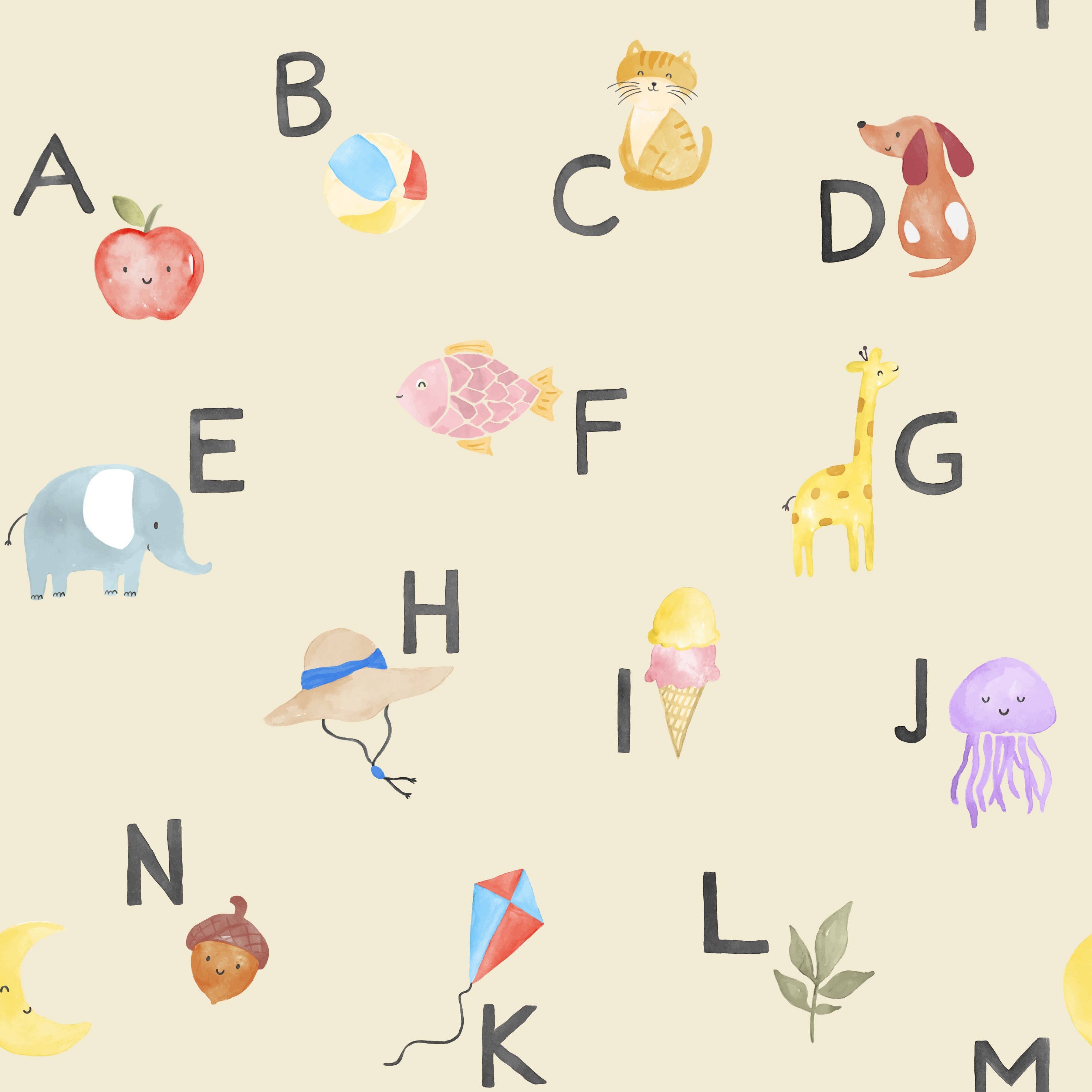 Bamboo Alphabet inspired print