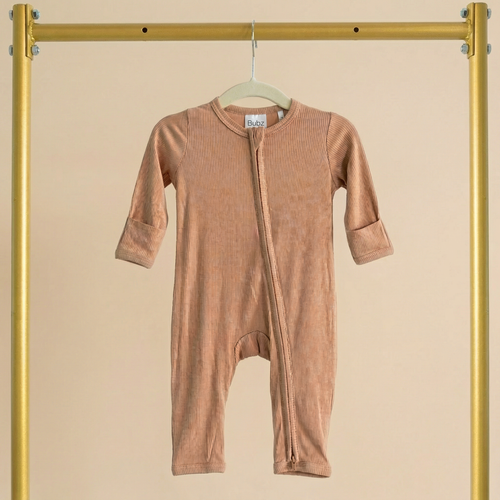 Bamboo zipsuit brown for kids