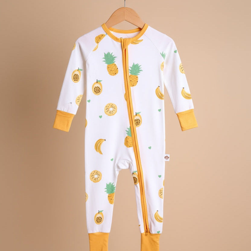 Tropical Fruits Bamboo Zipsuit