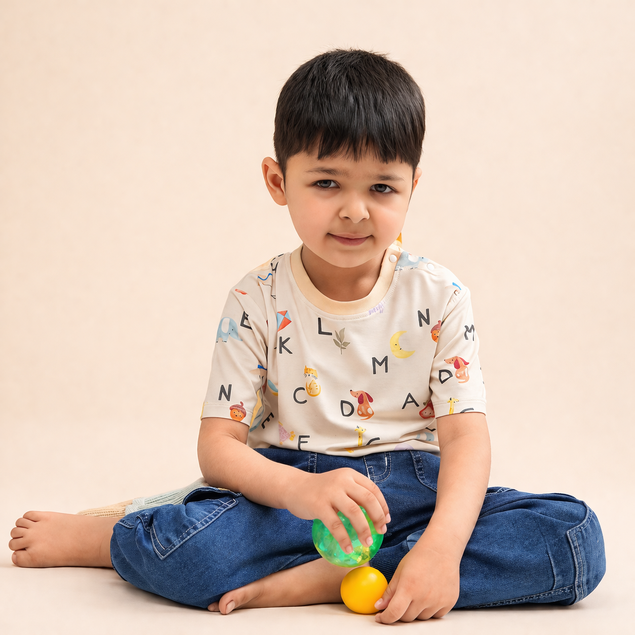 Bamboo T-shirt top Alphabet 