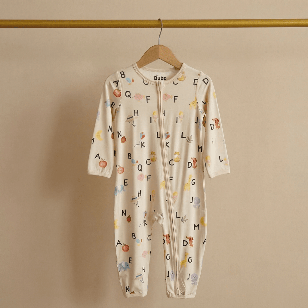 Alphabet Adventures Bamboo Zipsuit - Bubz