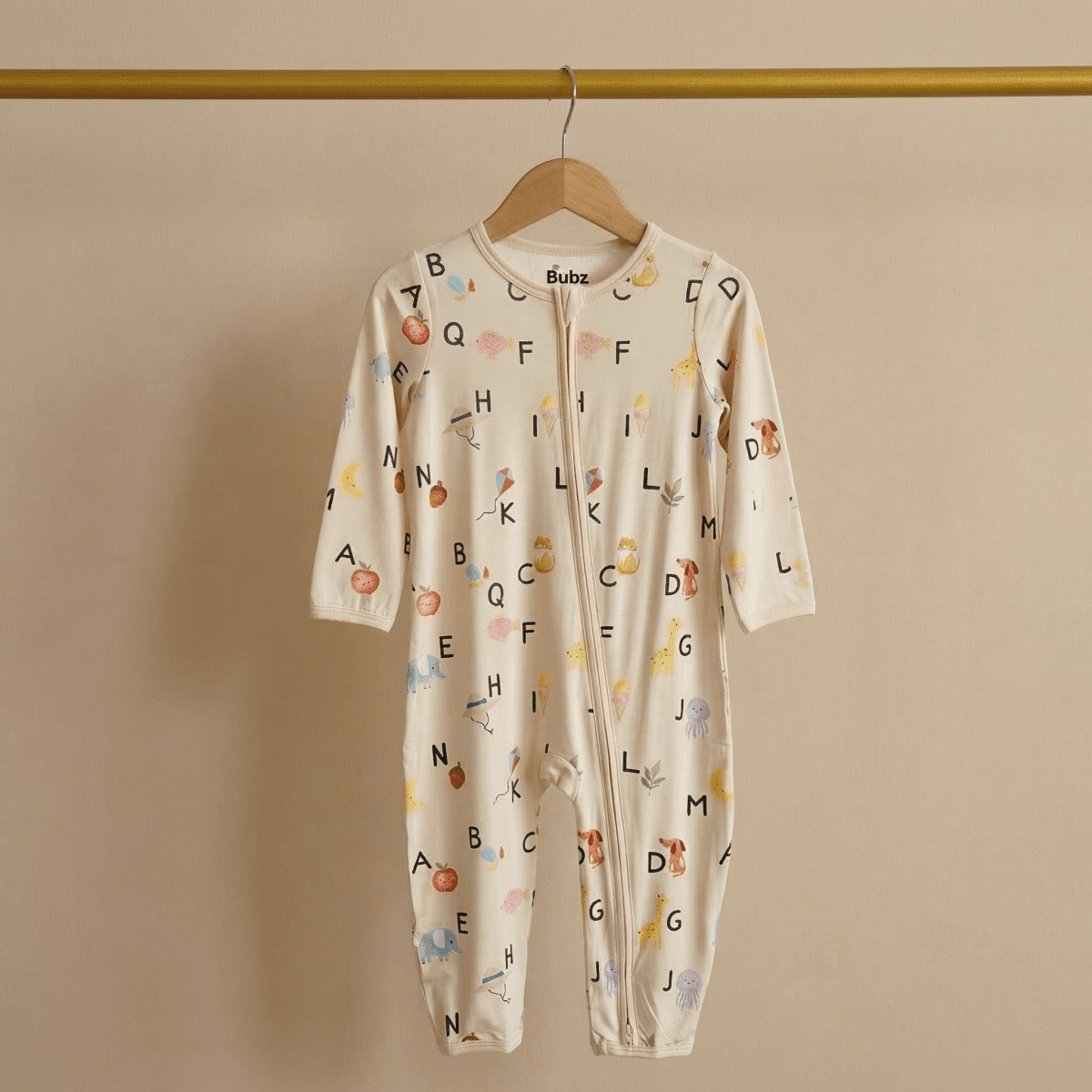 Alphabet Adventures Bamboo Zipsuit - Bubz