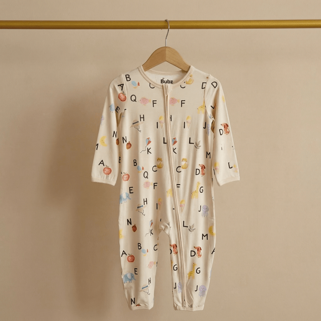 Alphabet Adventures Bamboo Zipsuit - Bubz