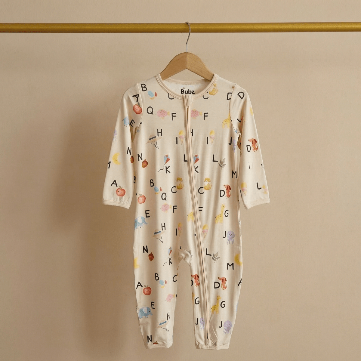 Alphabet Adventures Bamboo Zipsuit - Bubz