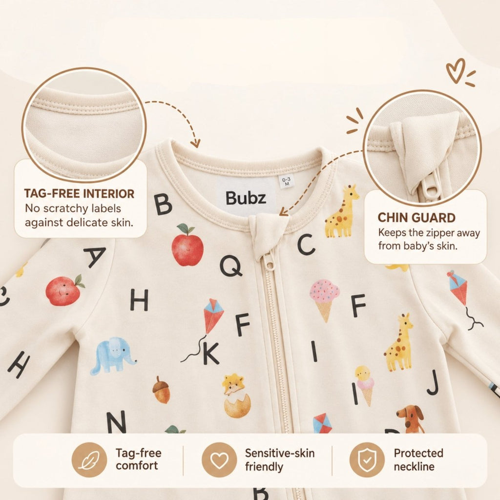Alphabet Adventures Bamboo Zipsuit - Bubz