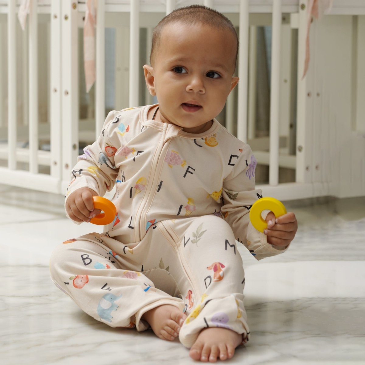 Alphabet Adventures Bamboo Zipsuit - Bubz