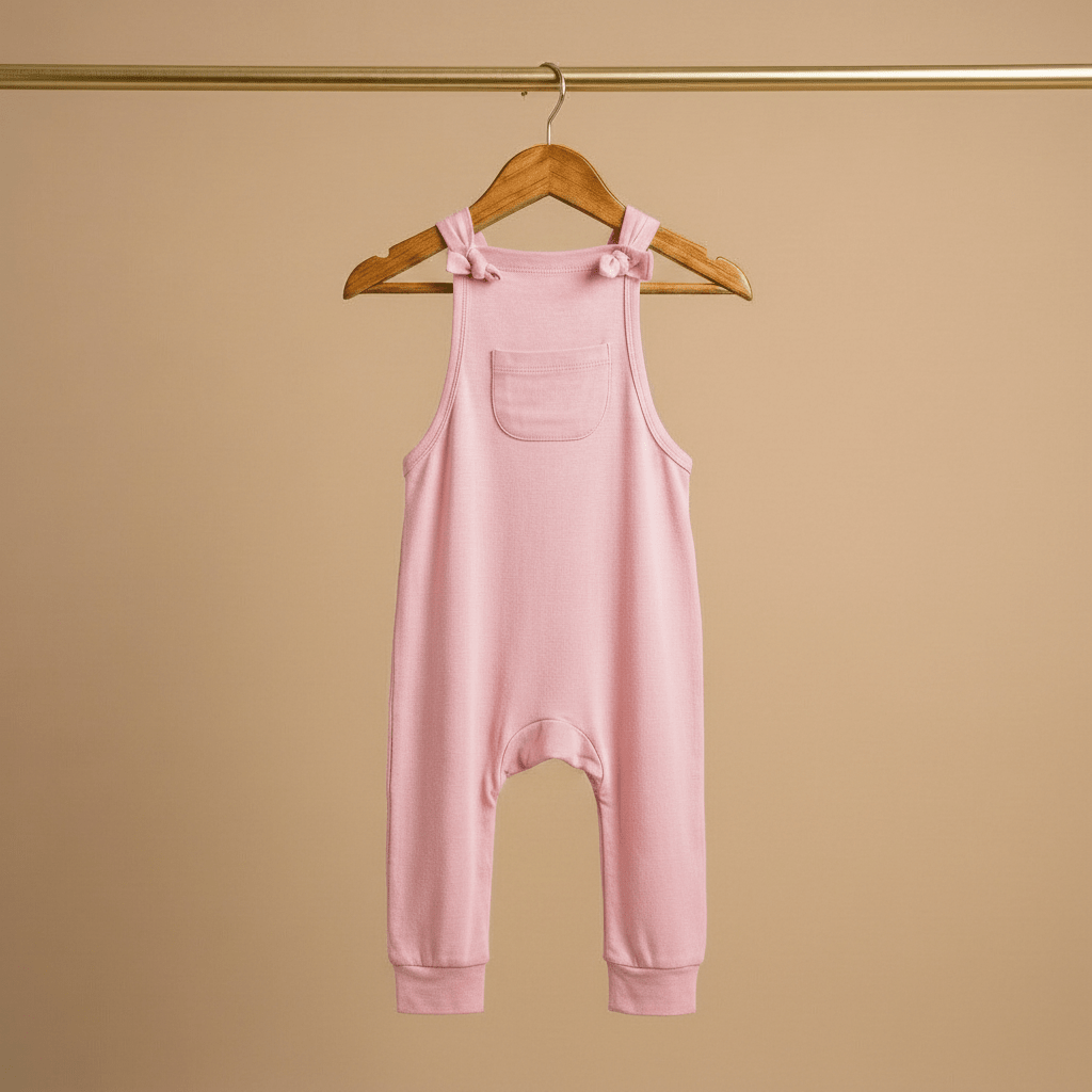 Bamboo Dungaree in Cotton Candy Pink - Bubz