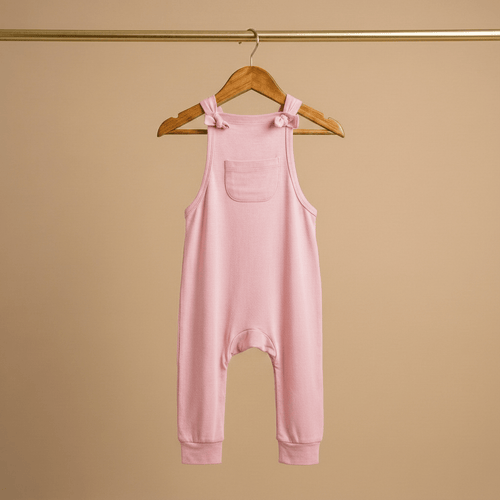 Bamboo Dungaree in Cotton Candy Pink - Bubz