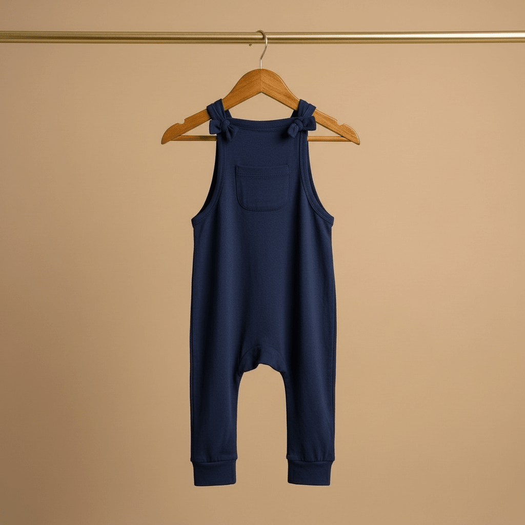 Bamboo Dungaree in Navy Blue - Bubz
