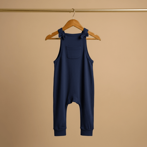 Bamboo Dungaree in Navy Blue - Bubz