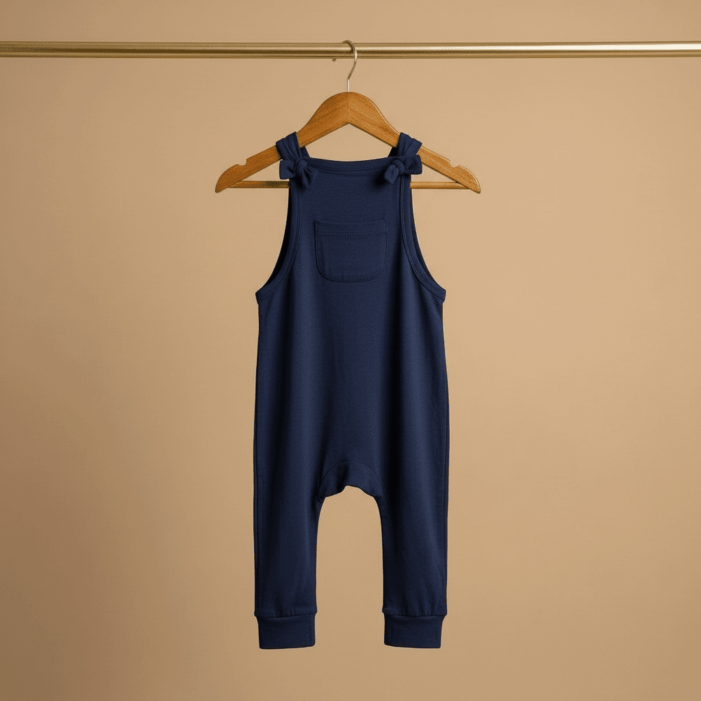 Bamboo Dungaree in Navy Blue - Bubz