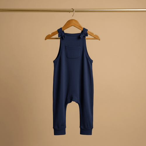 Bamboo Dungaree in Navy Blue - Bubz