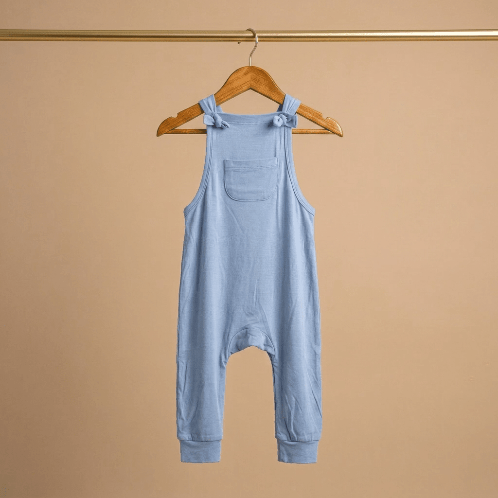 Bamboo Dungaree in Powder Blue - Bubz