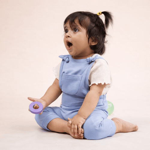 Bamboo Dungaree in Powder Blue - Bubz