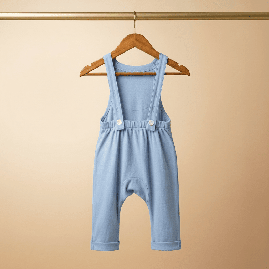 Bamboo Dungaree in Powder Blue - Bubz
