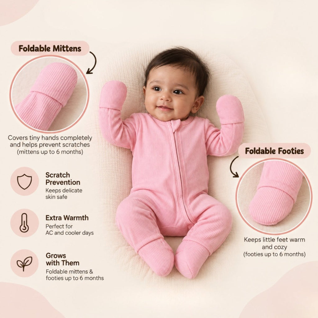 Bamboo Ribbed Zipsuit in Cotton Candy Pink - Bubz