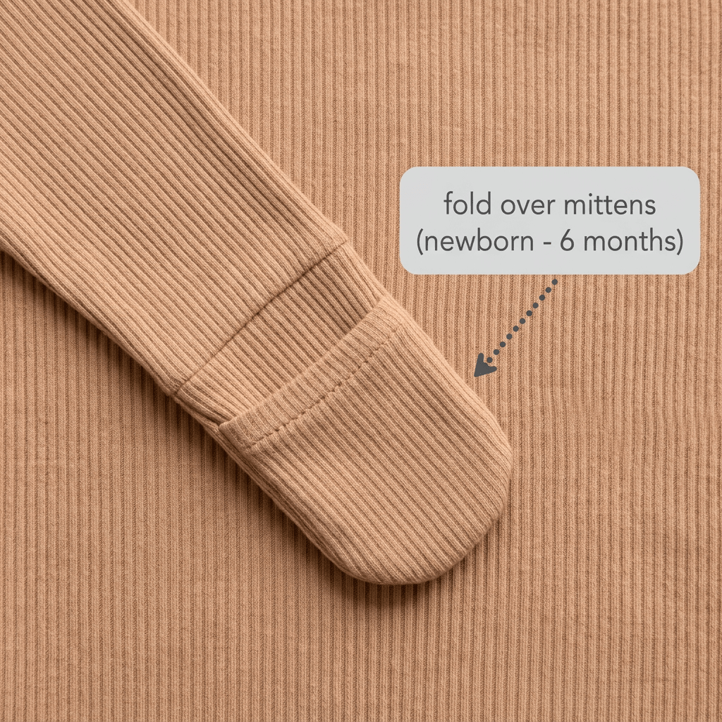 Bamboo Ribbed Zipsuit in Warm Toffee - Bubz