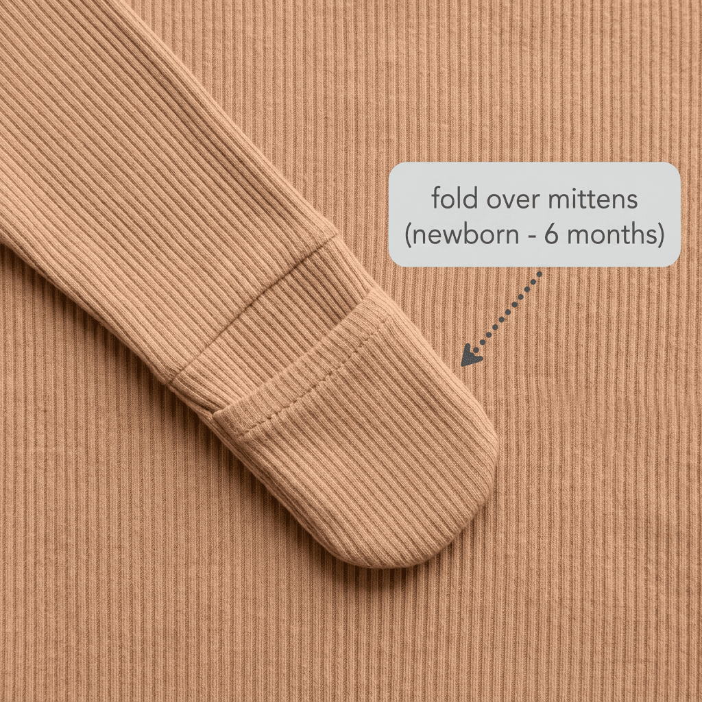 Bamboo Ribbed Zipsuit in Warm Toffee - Bubz