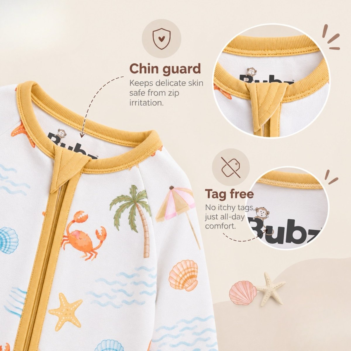 Beach Bamboo Zipsuit - Bubz