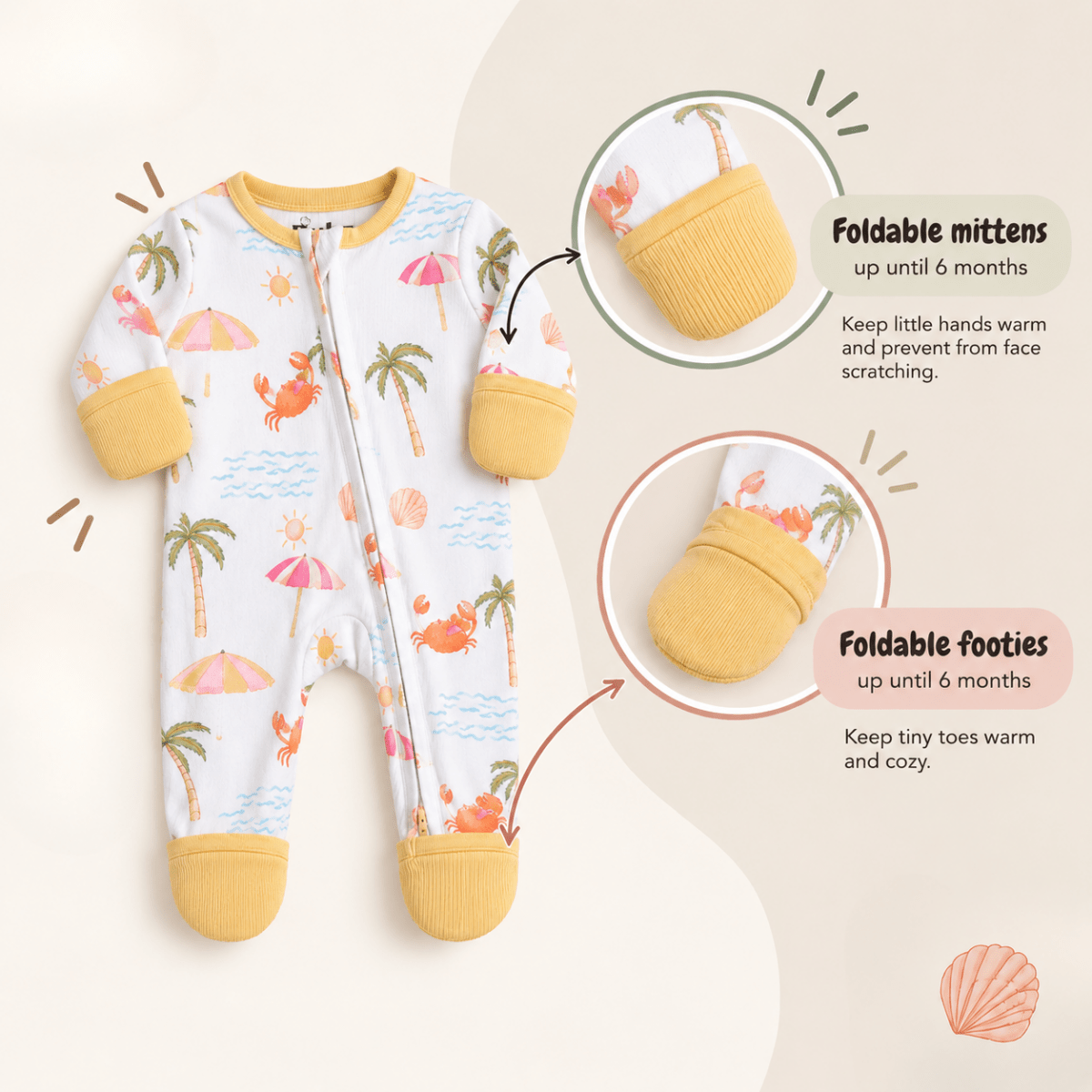 Beach Bamboo Zipsuit - Bubz