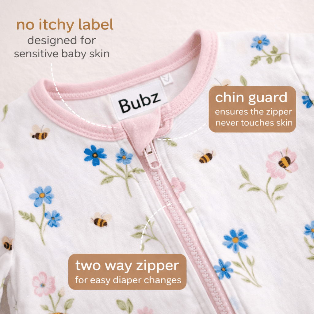 Blossoms Bamboo Zipsuit - Bubz
