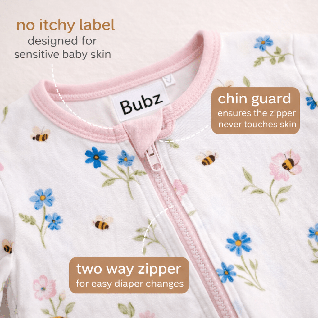 Blossoms Bamboo Zipsuit - Bubz