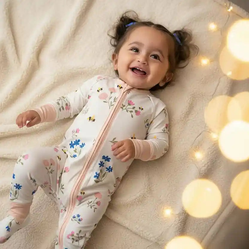 Blossoms Bamboo Zipsuit - Bubz