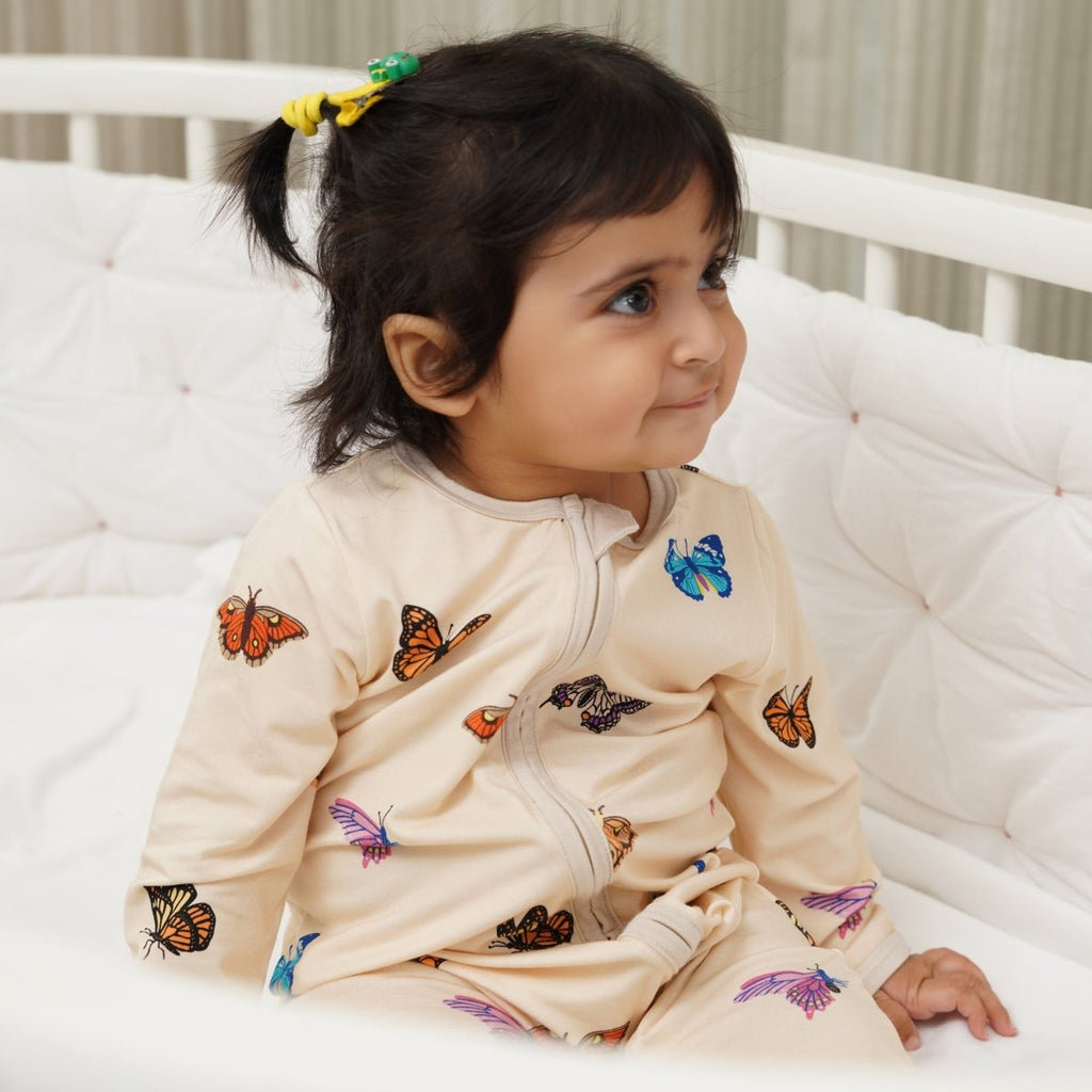 Chasing Butterflies Bamboo Zipsuit - Bubz