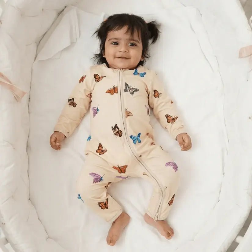 Chasing Butterflies Bamboo Zipsuit - Bubz