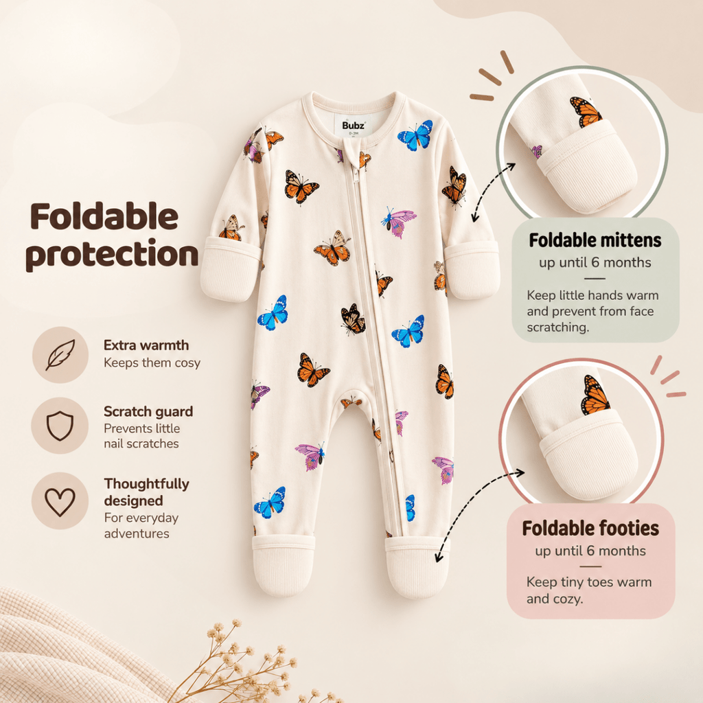 Chasing Butterflies Bamboo Zipsuit - Bubz