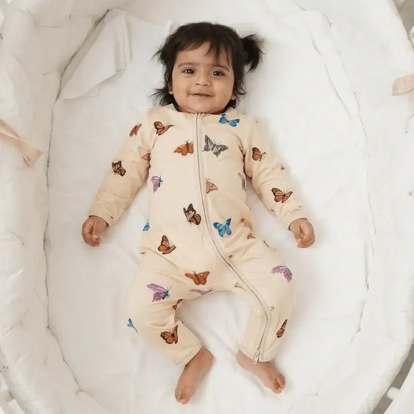 Chasing Butterflies Bamboo Zipsuit - Bubz