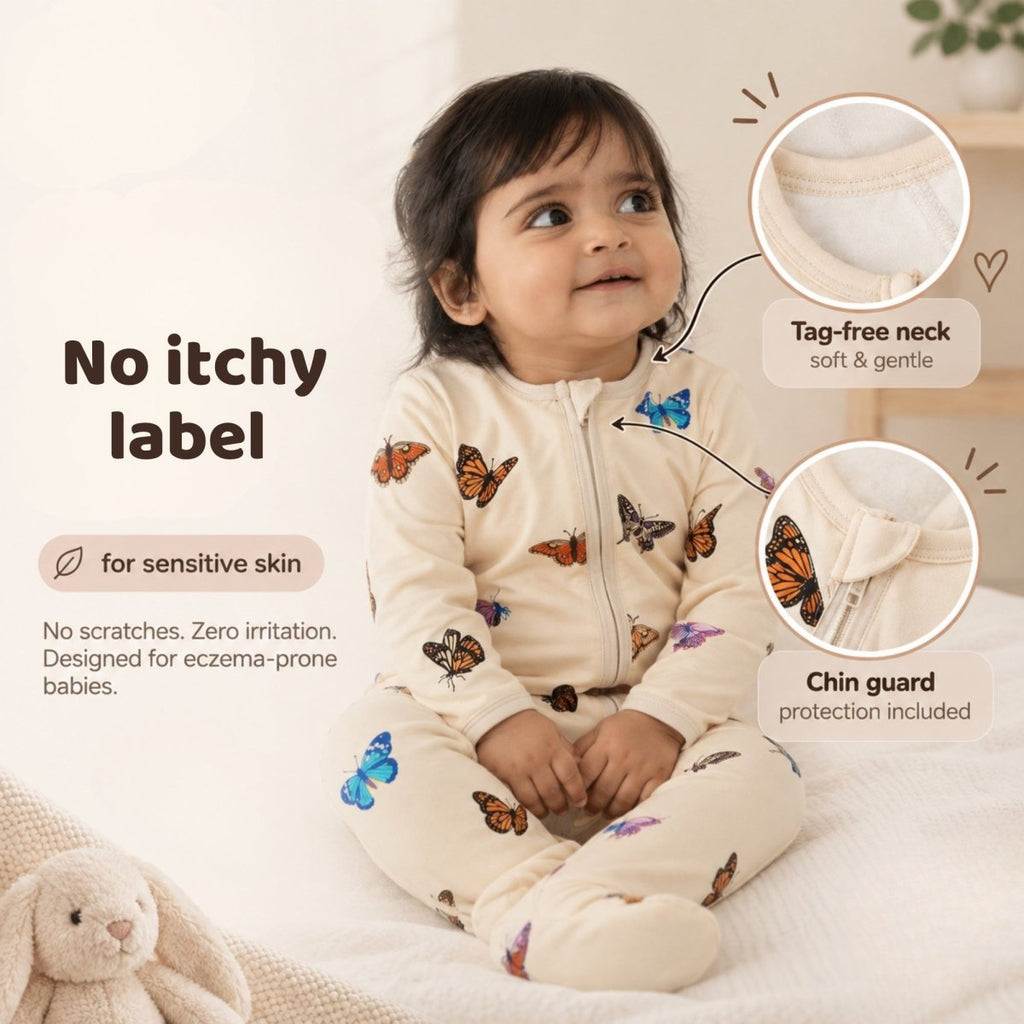 Chasing Butterflies Bamboo Zipsuit - Bubz