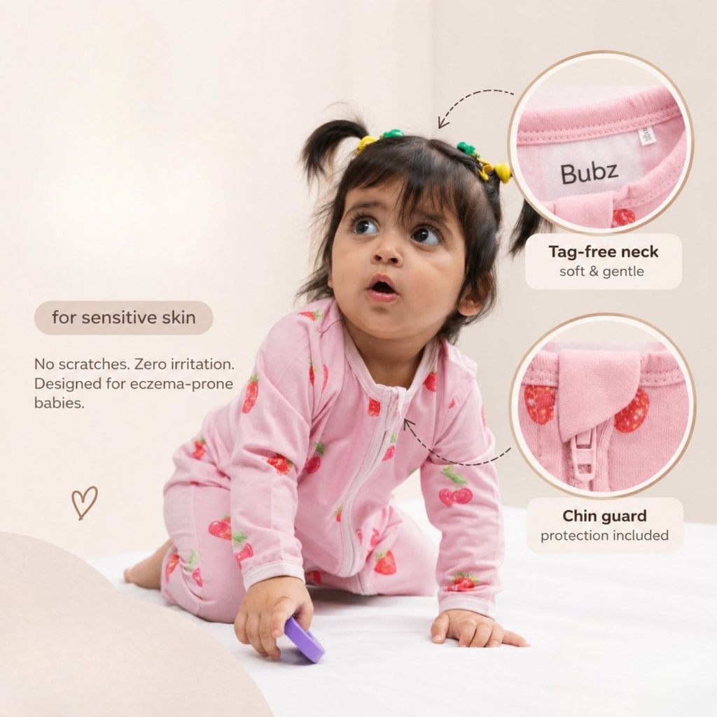 Cherry Charm Bamboo Zipsuit - Bubz