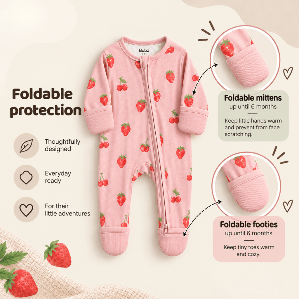 Cherry Charm Bamboo Zipsuit - Bubz