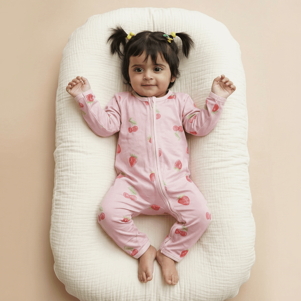 Cherry Charm Bamboo Zipsuit - Bubz