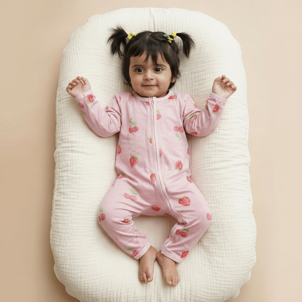 Cherry Charm Bamboo Zipsuit - Bubz