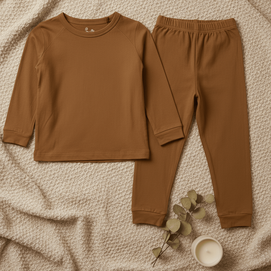 Cocoa Brown Bamboo Terry Loungeset - Bubz