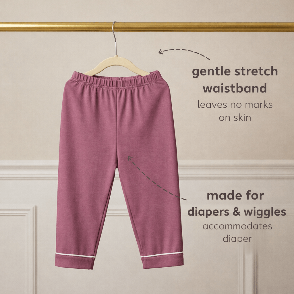 Collared Bamboo PJs in Mauve - Bubz