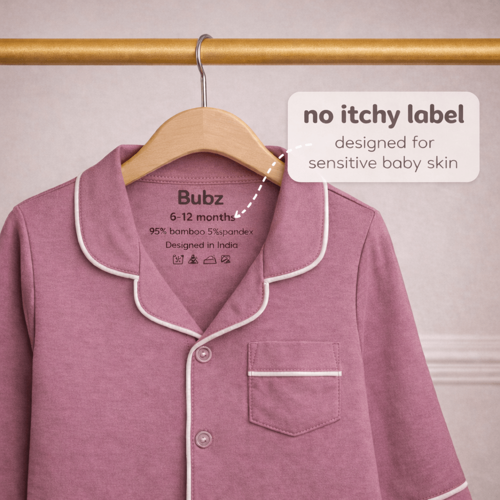 Collared Bamboo PJs in Mauve - Bubz