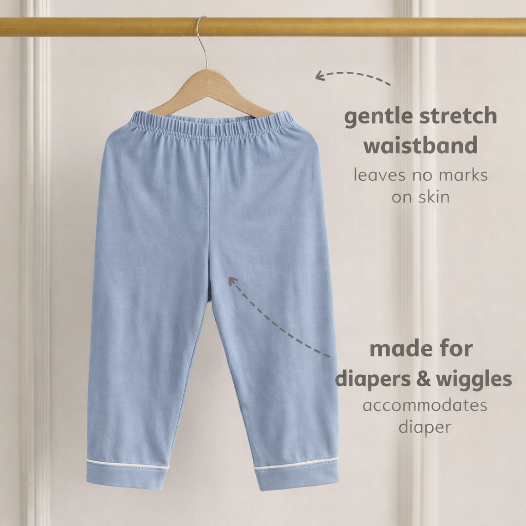 Collared Bamboo PJs in Powder Blue - Bubz