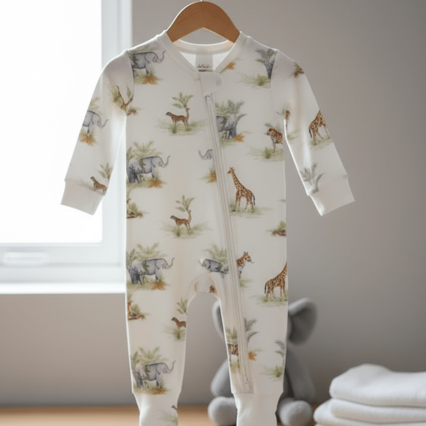 Indian Safari Bamboo Zipsuit - Bubz