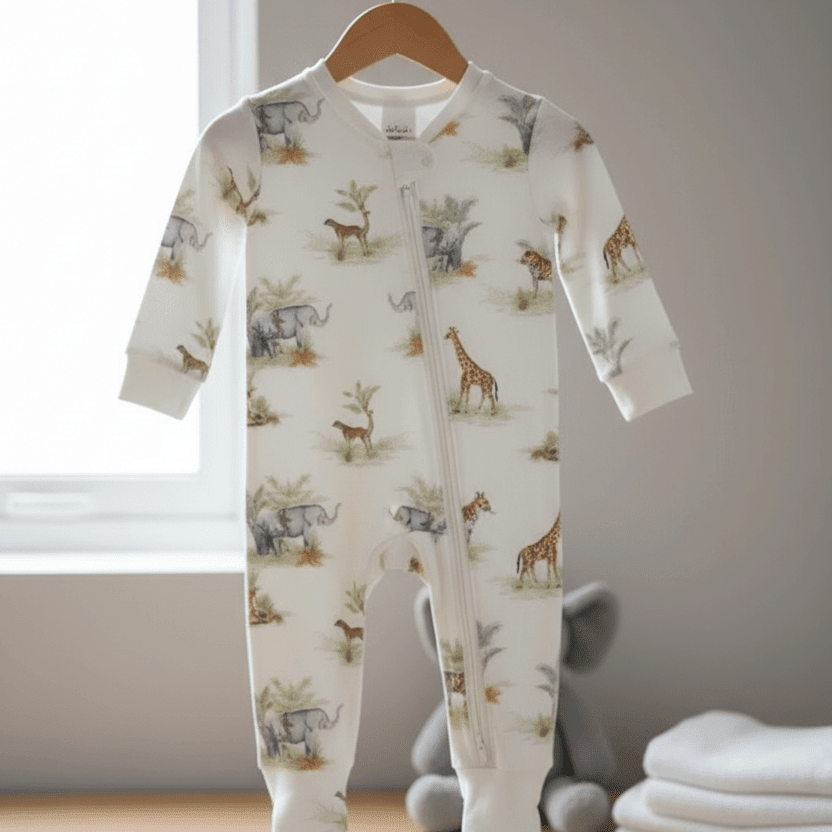 Indian Safari Bamboo Zipsuit - Bubz