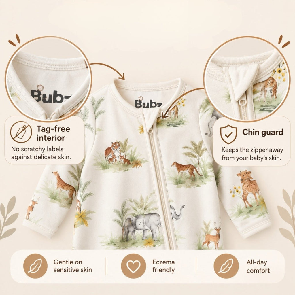 Indian Safari Bamboo Zipsuit - Bubz