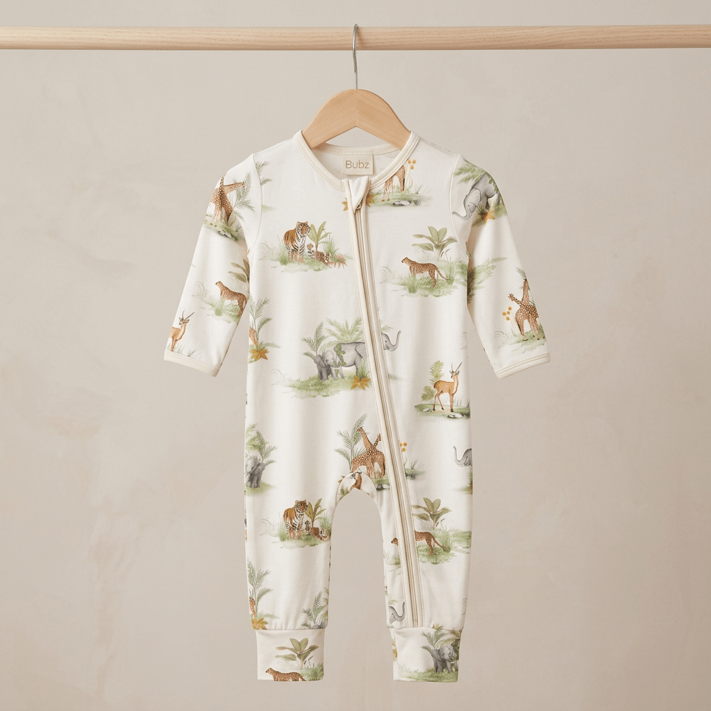 Indian Safari Bamboo Zipsuit - Bubz