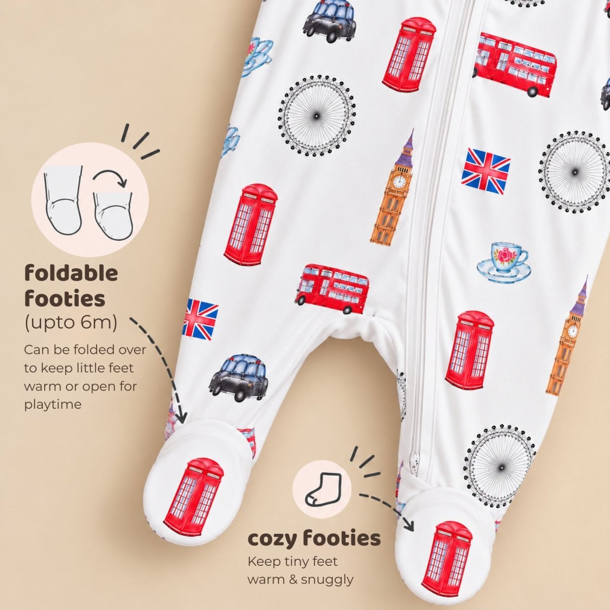 London Bamboo Zipsuit - Bubz