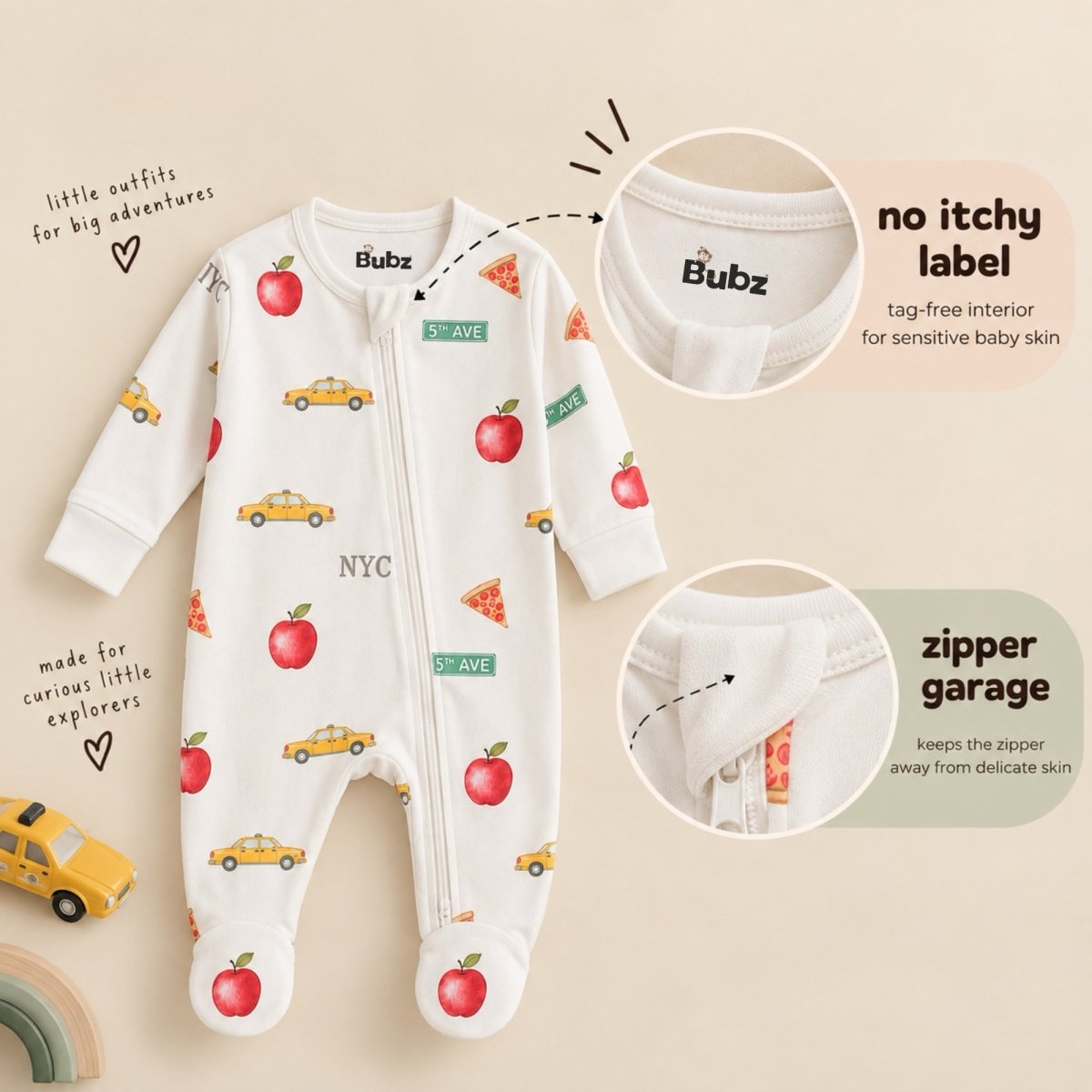 NYC Bamboo Zipsuit - Bubz