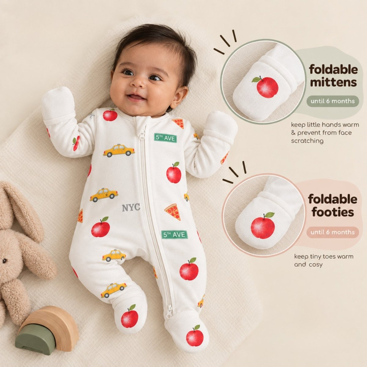 NYC Bamboo Zipsuit - Bubz