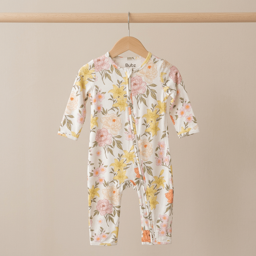 Petal Parade Bamboo Zipsuit - Bubz