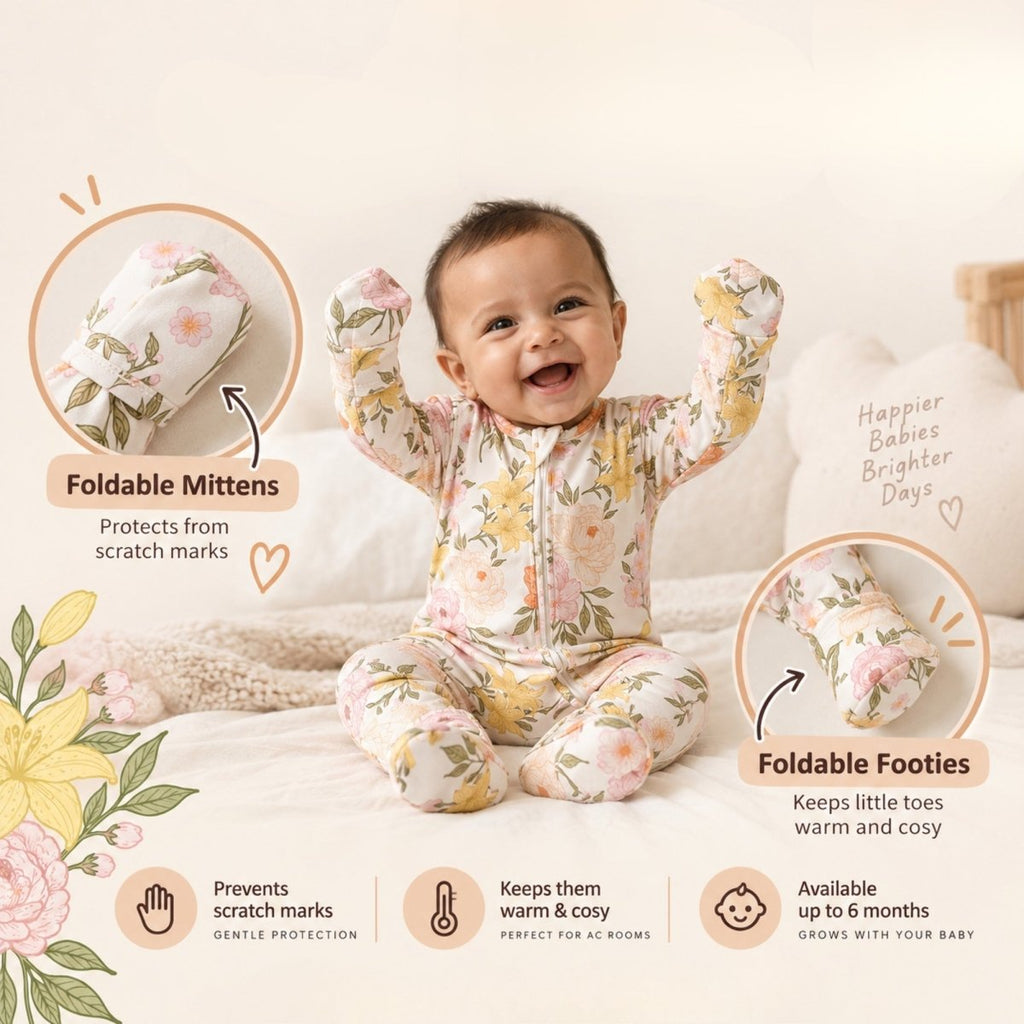 Petal Parade Bamboo Zipsuit - Bubz