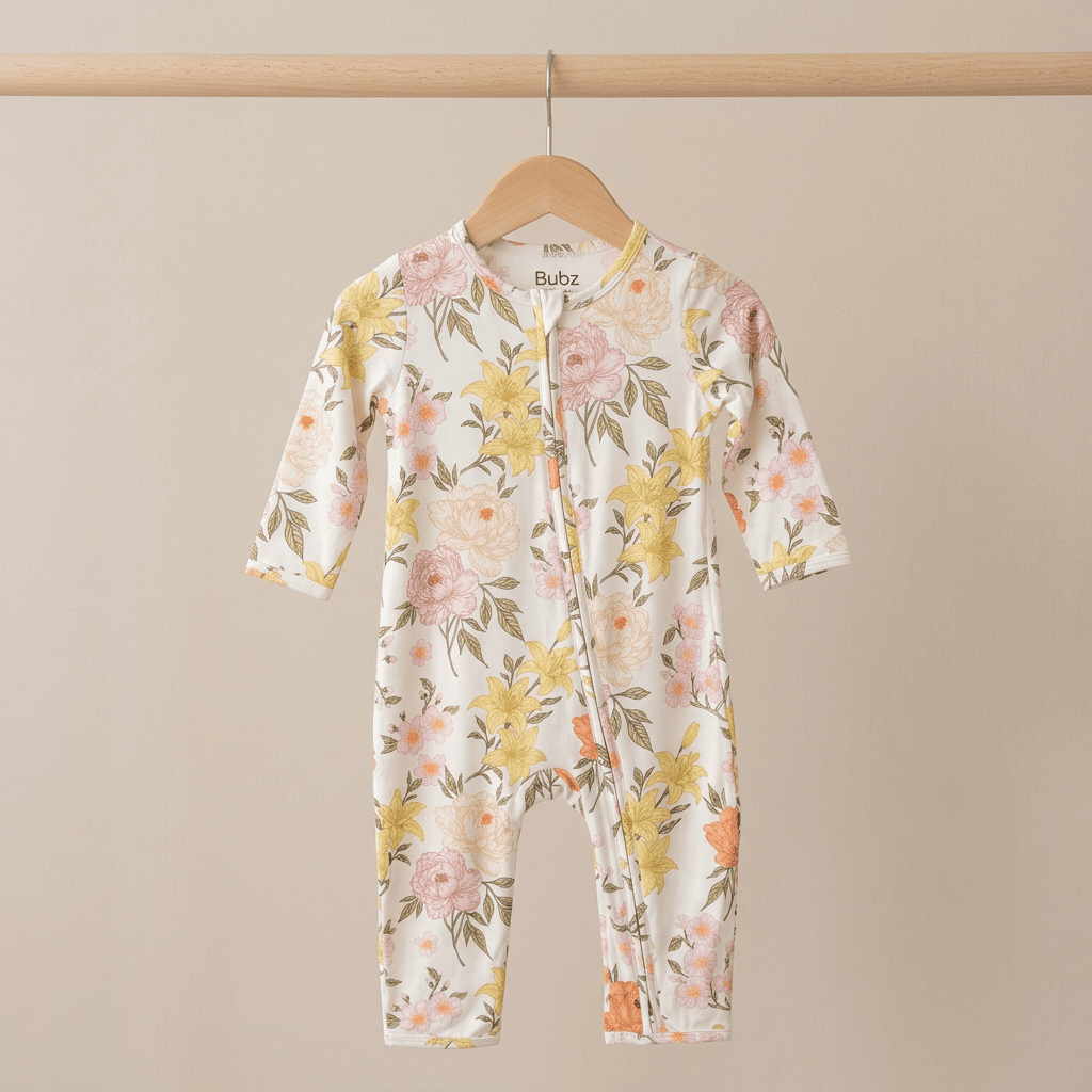 Petal Parade Bamboo Zipsuit - Bubz